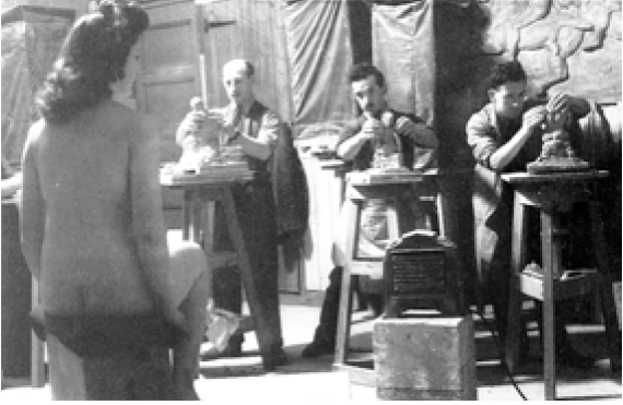 Aula de arte no King’s College Newcastle Cortesia dos curadores do Ashington Group.