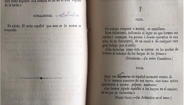 Enmiendas en &ldquo;extralimitar&rdquo; y &ldquo;fajar&rdquo;.