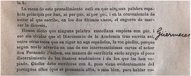 Enmienda en el pr�logo del &ldquo;Diccionario&rdquo; de Rodr�guez.