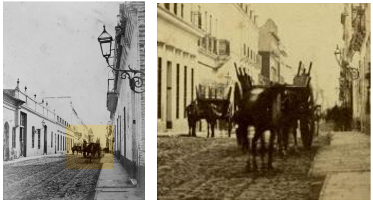 Calle Piedad en Recuerdos de Buenos Ayres, 1864. Fotograf�a a la alb�mina, 13 x 24 cm.[20].