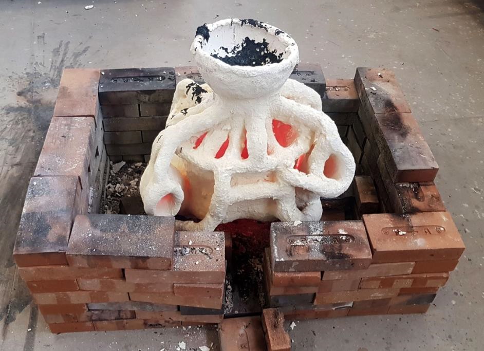 Molde de cascarilla cer�mica tras la colada