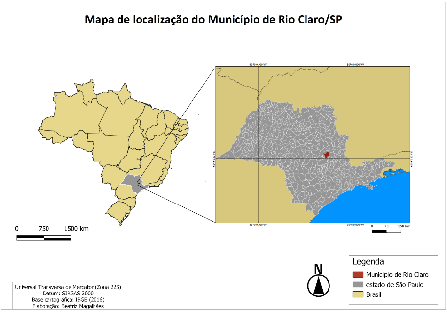 Localização do município de Rio Claro/SP