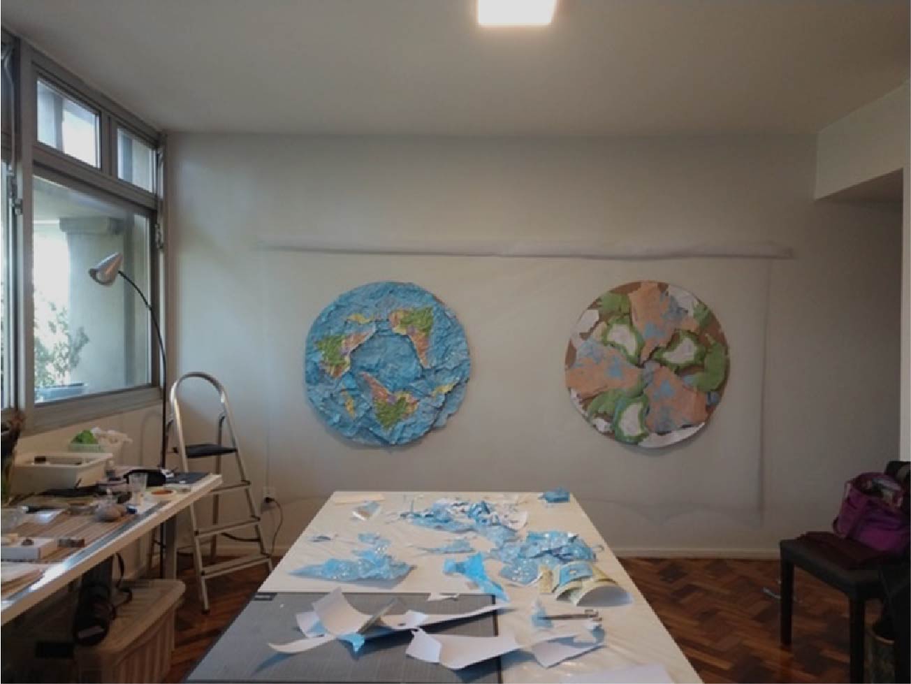 Montagem da obra no ateliê