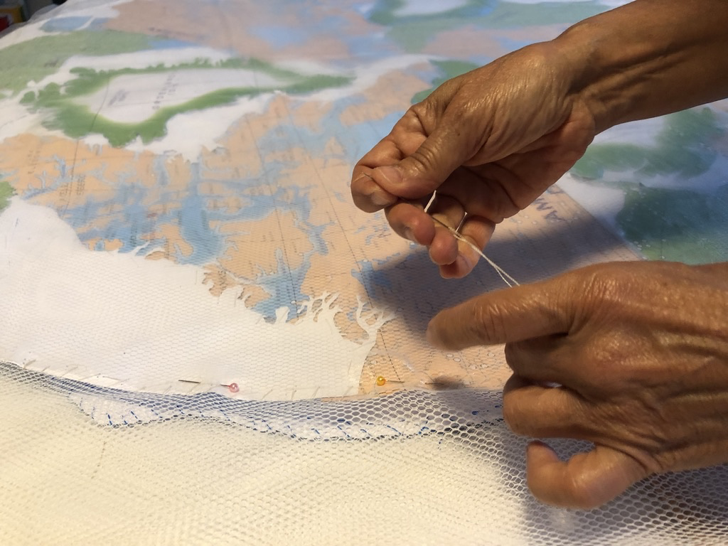 Detalhe da confecção da obra