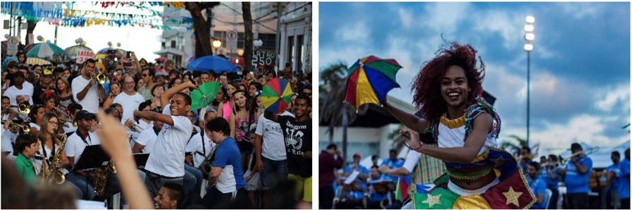 Orquesta, “passistas” y populares en los ensayos para el carnaval de Recife