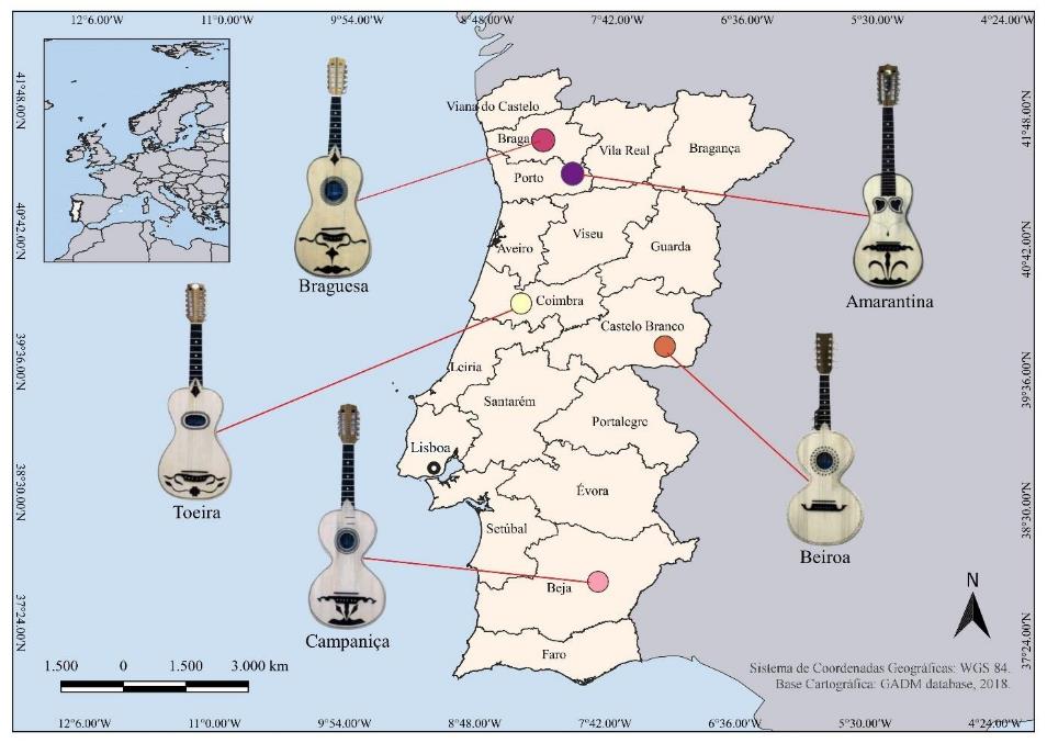 Variedade de violas em Portugal