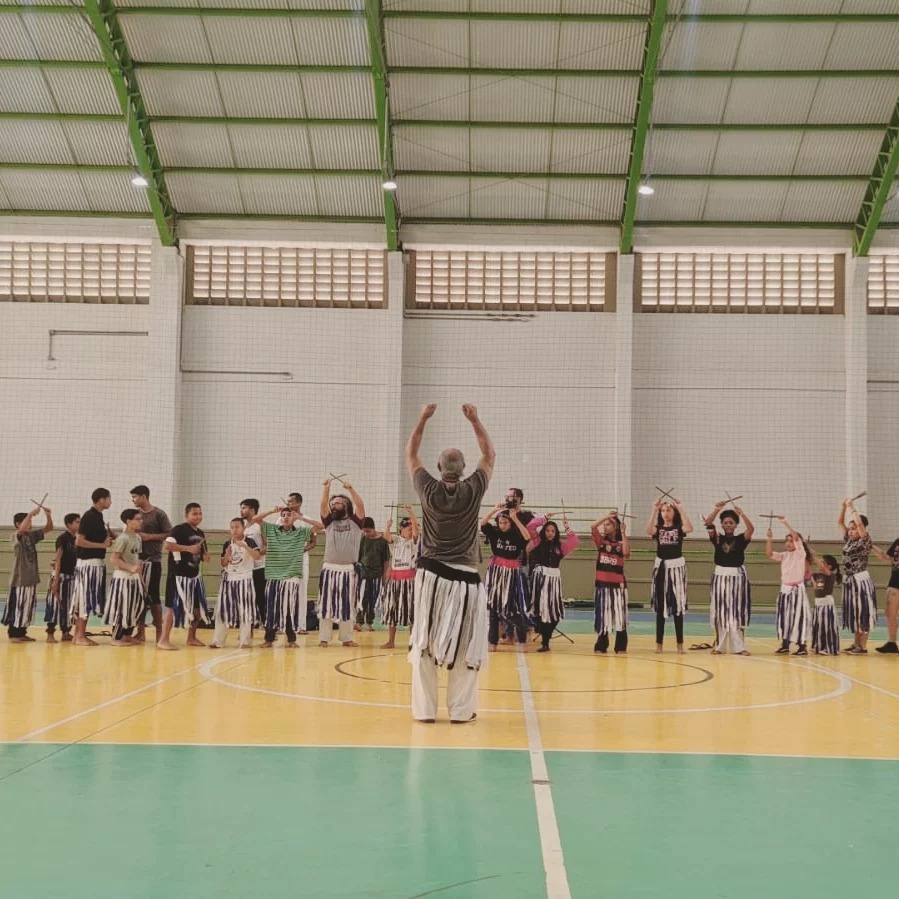 Ensaio do Maculel com a comunidade no IFSP