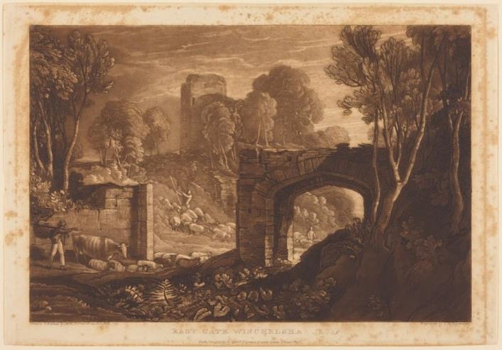 – J.M.W. Turner y Samuel William Reynods East Gate, Winchelsea, exhibida en 1819