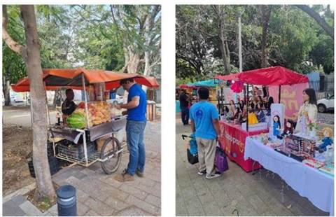 Presencia de vendedores ambulantes sobre el parque lineal Aurelio Ortega-Atemajac.