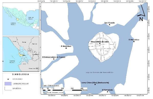 Ubicaci�n geogr�fica de la isla de Mexcaltit�n, Nayarit