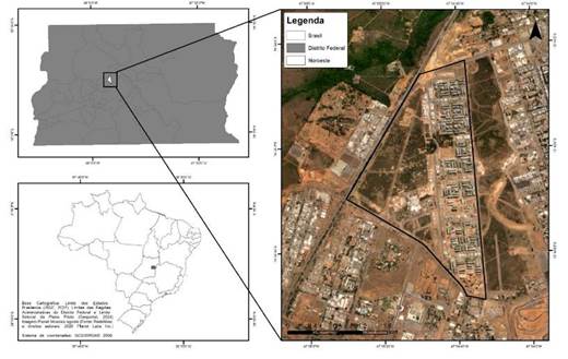 Localiza��o do setor Noroeste em Bras�lia, DF.