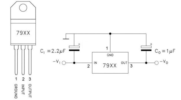 Aplicacin del regulador de voltaje LM7912.