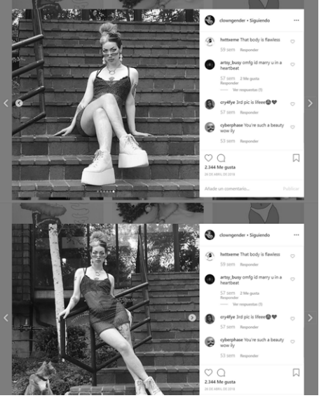 @clowngender se considera gender-fluid y adora mostrar su estilo, su cuerpo con vellos, con gran influencia de la moda kawaii japonesa