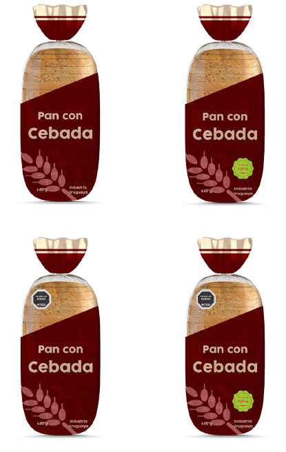 Imagen de las etiquetas diseñadas presentadas en la evaluación sensorial realizada para el Ensayo 2