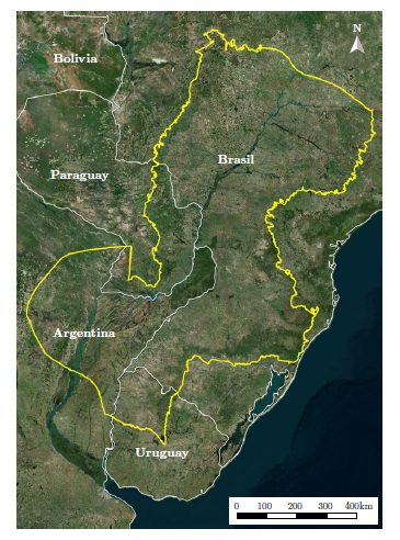 Límites del Sistema Acuífero Guaraní.