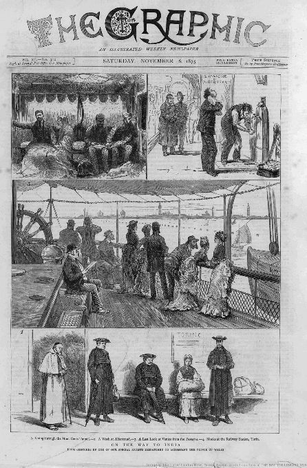 The Graphic, Nov 6, 1875. Primera página: “On the way to India - A last look at Venice”.