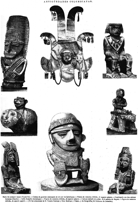 “Antigüedades colombianas” en la Exposición Histórico-Americana, Madrid, 1892. La Ilustración Española y Americana, año XXXVI, número XXXIV (15 de septiembre 1892): 169. 