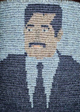 A panel of Nicolás Maduro commissioned for a future installation.