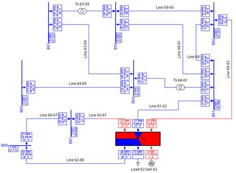 Vista de la red el&eacute;ctrica formada a partir de los cambios topol&oacute;gicos.