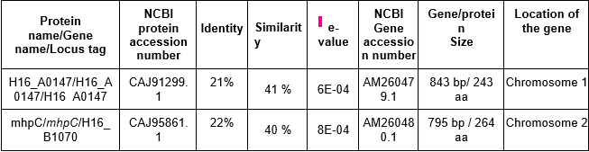 PhaG-like proteins in R. eutropha H16 genome.
