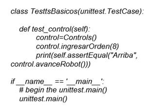 Test de la clase control