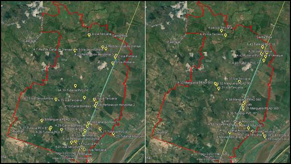 Localizacin de los apiques en distintas zonas del proyecto