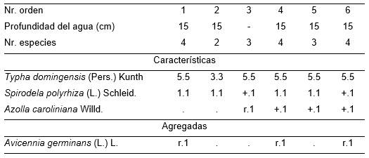 Spirodelo polyrhizae-Typhetum domingensis Reyes & Acosta.