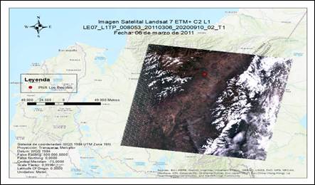 Imagen Satelital Landsat 7 ETM + C2 L1 del año 2011
