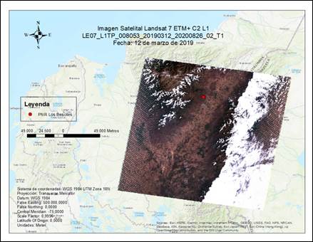 Imagen Satelital Landsat 7 ETM + C2 L1 del año 2019