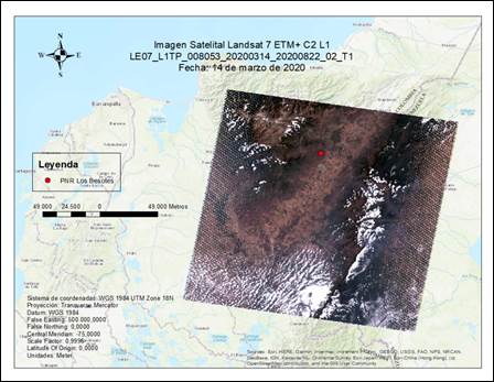 Imagen Satelital Landsat 7 ETM + C2 L1 del año 2020