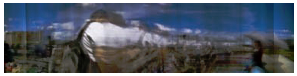 Panorâmica de Extremo horizonte com negativo e câmera em movimento contínuo