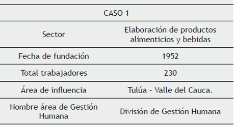 Características generales de la empresa caso de estudio.