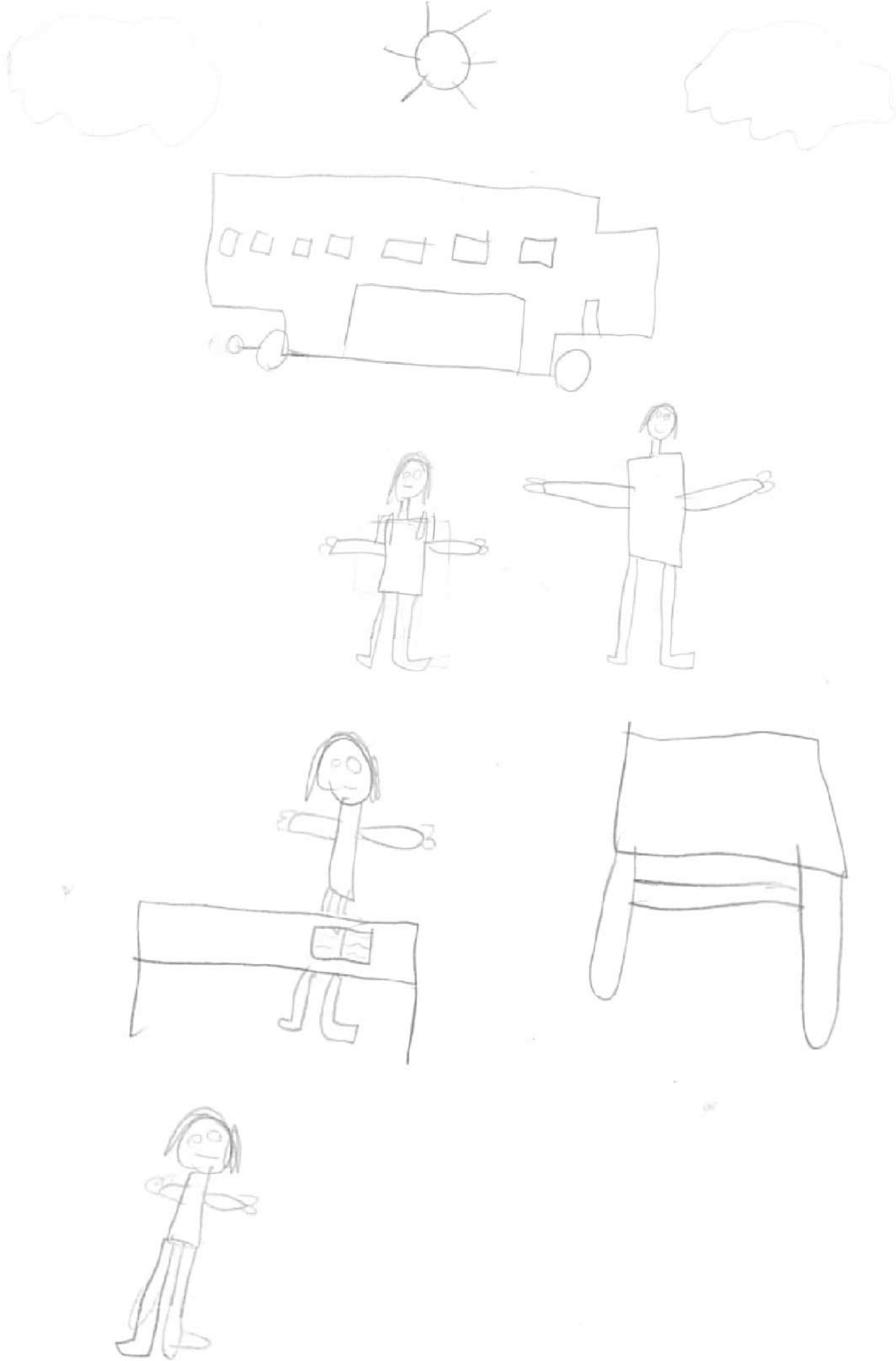 A Girl’s (3rd grade) Drawings. P drawing (left): Special Moment Ndrawing: Ordinary Activity.