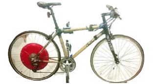 Vista del prototipo de bicicleta con asistencia de pedaleo instalada.