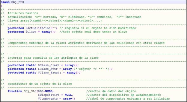 Clase Objeto Est&aacute;ndar "Obj_Std". 