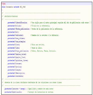 Atributos Protegidos de una clase del Framework de PISIS. 