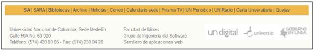 Piede p&aacute;gina de la p&aacute;gina de la secci&oacute;n de un Docente. 