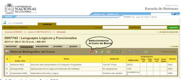 Eliminaci&oacute;n de objetos.