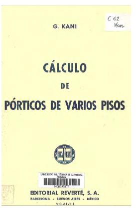 C&aacute;lculo de p&oacute;rticos de varios pisos, Spanish edition 1958 [27].