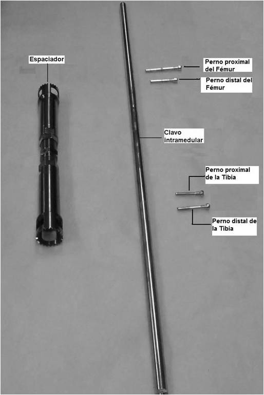 Configuración del sistema protésico
tumoral de rodilla [6].