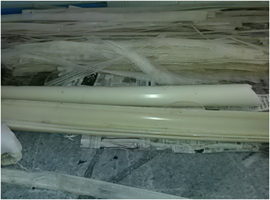 Fibras obtenidas del tallo del banano.