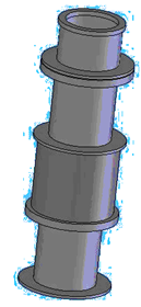 Dibujo del ensamble de las cajas para
producir un cilindro.