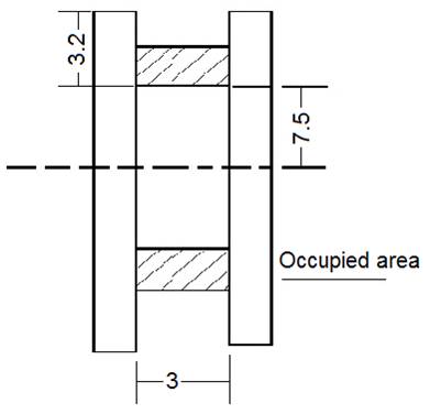 Modified spool, dimensions are in cm.