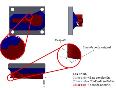 Obtención del modelo CAD del punzón de corte: a) Disposición del croquis de la vista principal del punzón.