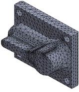 Malla del modelo CAD del punzón de corte de llaves de cerraduras.