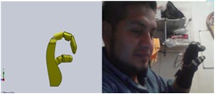 Simulacin en solidworks y de manera fsica de cmo se realiza la letra “o”, en el lenguaje de seas mexicano.