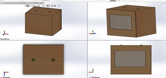 Dise�o de la Incubadora en SolidWorks con los elementos (focos y ventilador).