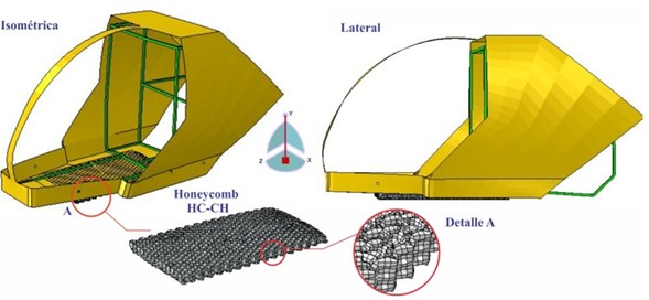 Fuerza de impacto registrada para el sistema cabina/sistema de absorci�n de energ�a.