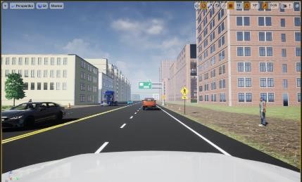 Creaci�n del entorno de 4 carriles y se�alamientos.