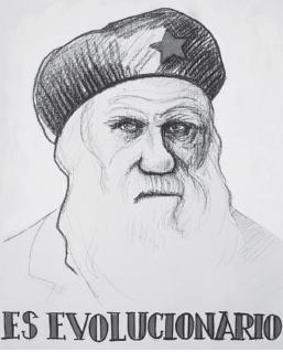 Caricatura de Charles Darwin.